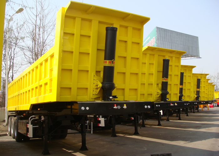 42 cbm Dump Semi Trailer mit 3 BPW-Achsen und hydraulischem Dumper für Mine und Baumaterial, Dump Semi Trailer, Kipper