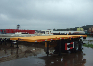 20ft 40T Heavy Duty FlatBed Semi Trailer mit 2 BPW Achsen für 20ft Heavy Loaded ISO Container