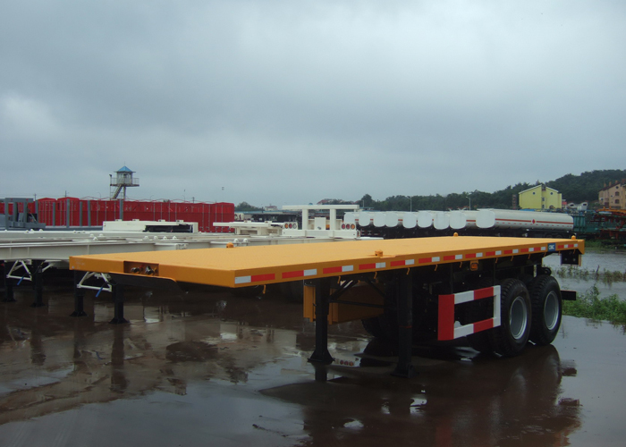 20ft 40T Heavy Duty FlatBed Semi Trailer mit 2 BPW Achsen für 20ft Heavy Loaded ISO Container