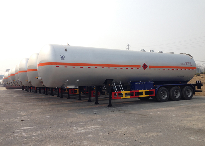 56000L Flüssiggas-Lastwagen-Tanker-Anhänger mit 3 Achsen für LPG, LPG-Tanker-halb Anhänger