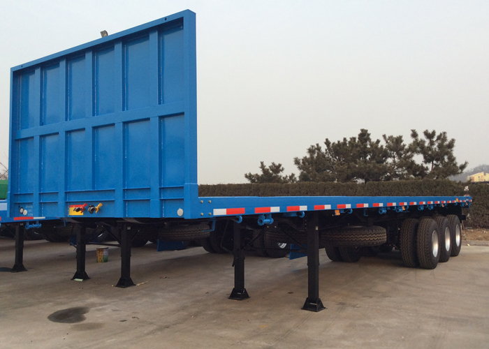 40-Fuß-Container-Flachbett-halb Anhänger mit vorderer Sicherheitsstoßstange 35 t Kapazität