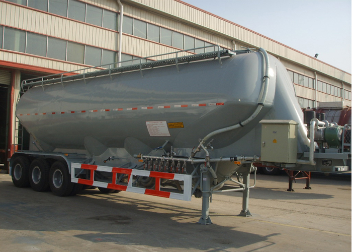 37000L Trockene pneumatische Aluminiumlegierungs-Tanker-Sattelanhänger mit 3 Achsen für Schüttgut-Zementpulver, Zement-Tanker-Semi-Anhänger