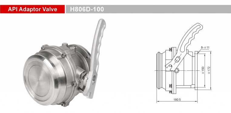 SUS 4" API-Adapterventil für Tankwagen-Anhänger, Tankwagen-Teile, die von unten geladen werden, H806D-100