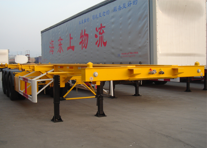 40-Fuß-Skelett-Sattelauflieger mit 3 Achsen für ISO-Container und MonoBlock-Tanker