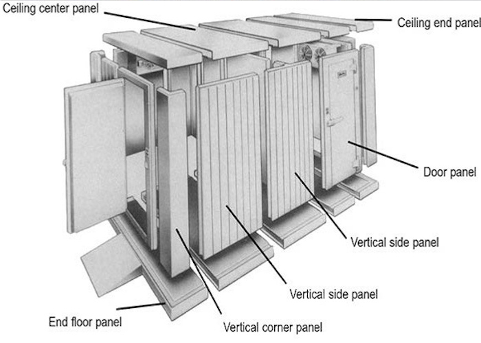 Blast Freezing Modular Assembly Kühlraum Verzinkte Stahlplatte mit PU-Verbund-Sandwichplatte, Kühlraum